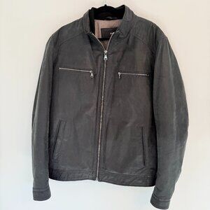 🧥 HUGO BOSS Men’s Leather Jacket – Black  46R (XL) 🧥